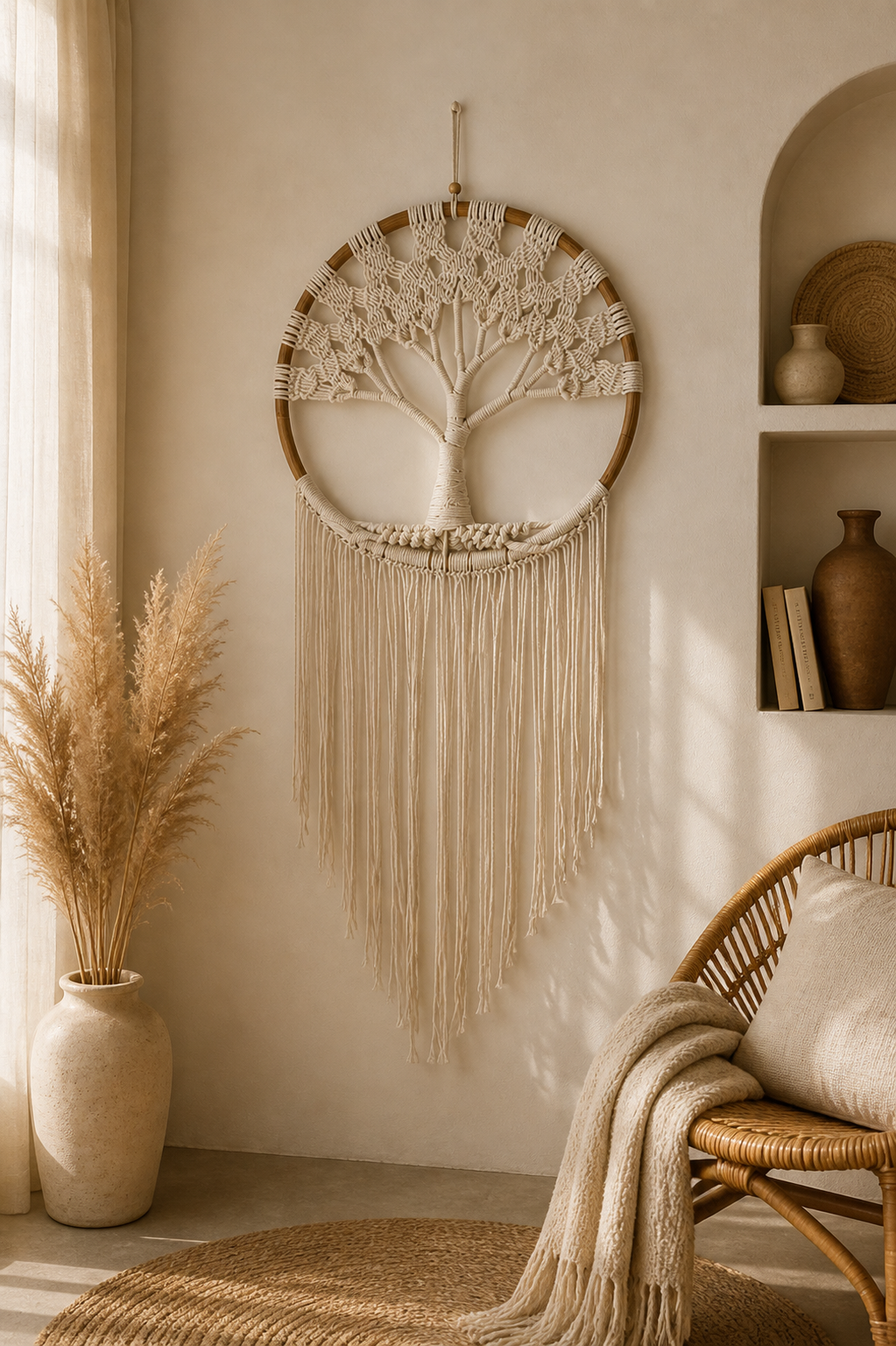 Boho Makramee Wandbehang „Baum des Lebens“ – Handgemacht | 120 cm
