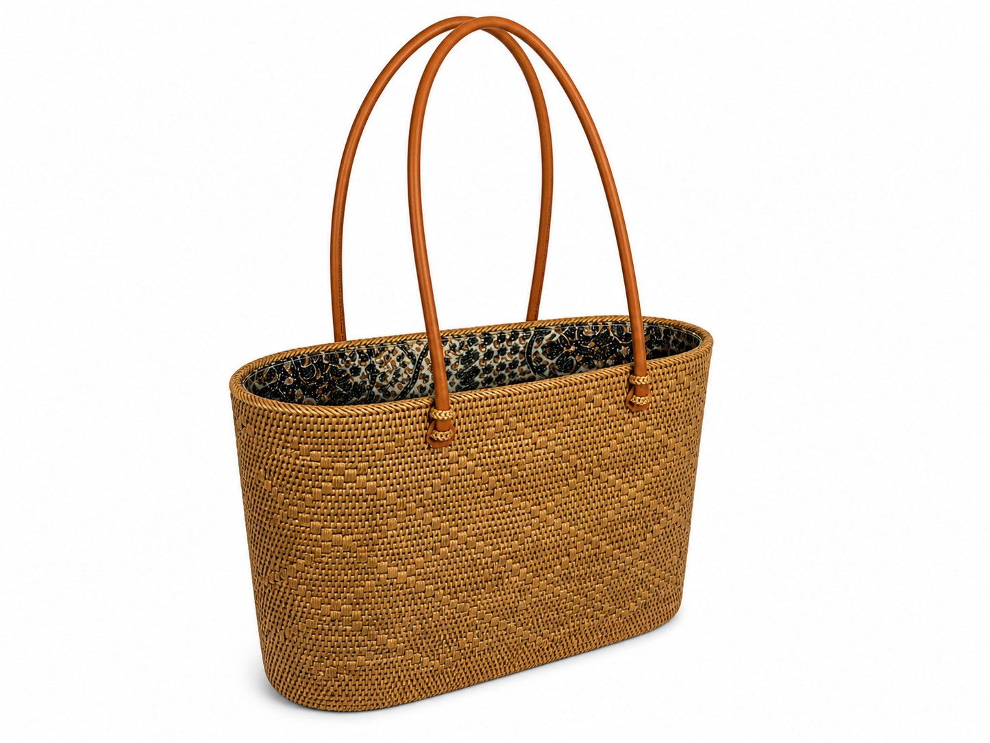 Handgefertigte Ata Rattan Tragetasche – Bali Boho Strandtasche (2 Größen)