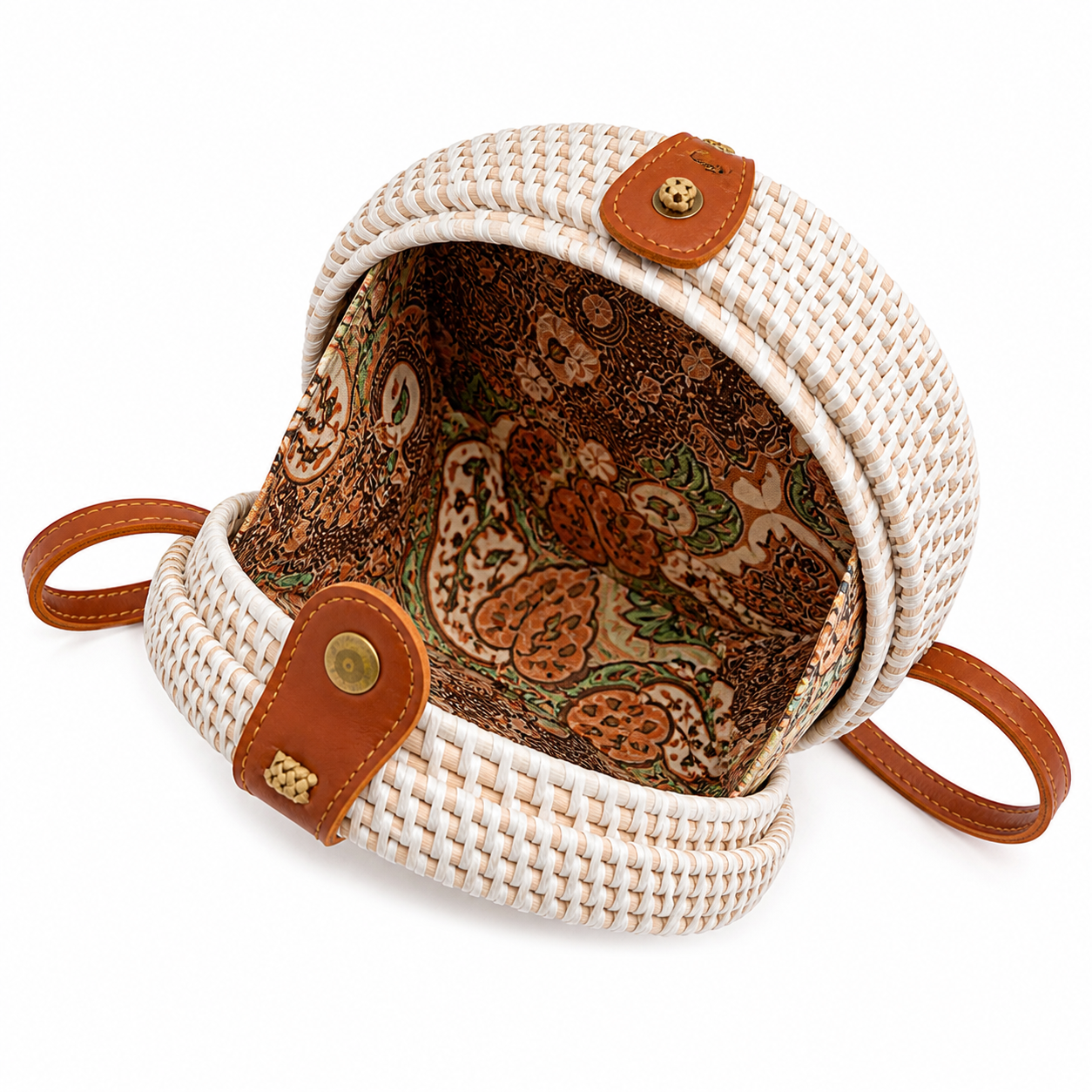 Handgemachte Ata-Gras-Tasche – Bali Boho Runde Umhängetasche für den Sommer
