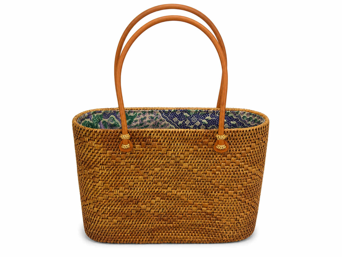 Handgefertigte Ata Rattan Tragetasche – Bali Boho Strandtasche (2 Größen)